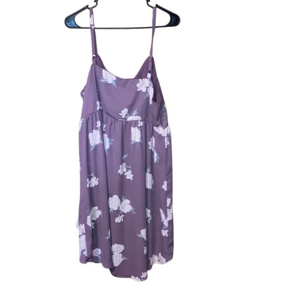 402. Torrid Purple Floral Georgette Babydoll button detail tunic size 2 (2x) - Picture 11 of 12
